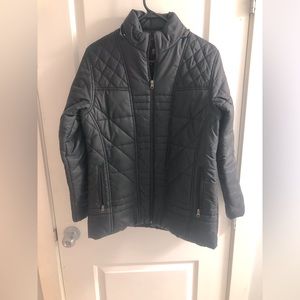 Black warm down jacket